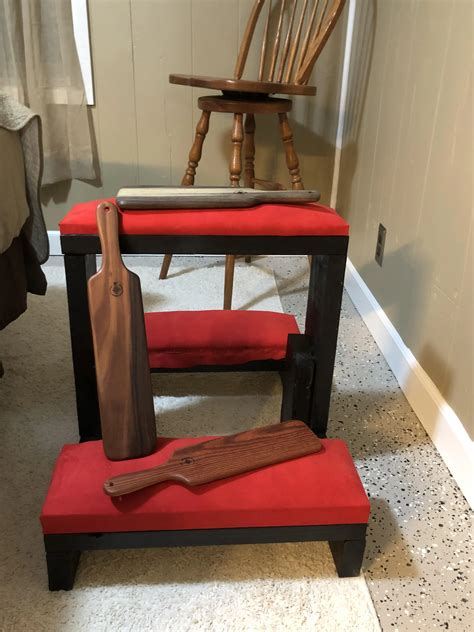 Throwback. Homemade spanking and pegging bench. I got all the wood from