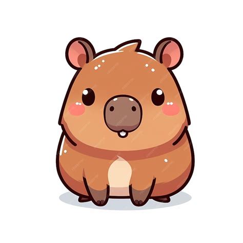 chibi capybara illustration  flat style  white background cute