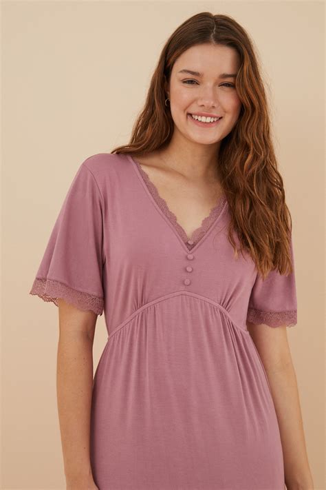Camisón rosa viscosa súper soft | Ropa de dormir de mujer y homewear ...