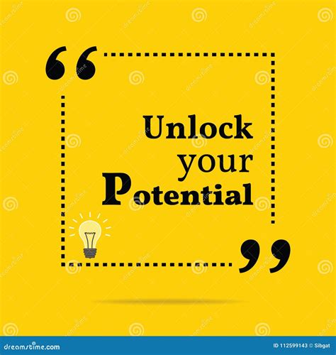 Inspirational Motivational Quote. Unlock Your Potential Stock Vector - Illustration of message