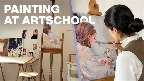 A whole week of painting at Artschool 🌸 Cozy Art Vlog - YouTube