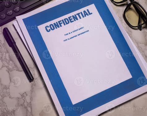 Confidential document coversheet 18902770 Stock Photo at Vecteezy