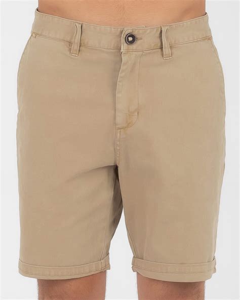 Shop Billabong Wave Wash Twill Walk Shorts In Khaki - Fast Shipping ...