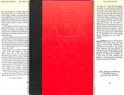 "Bunny The Real Story Of Playboy" 1984 MILLER, Russell