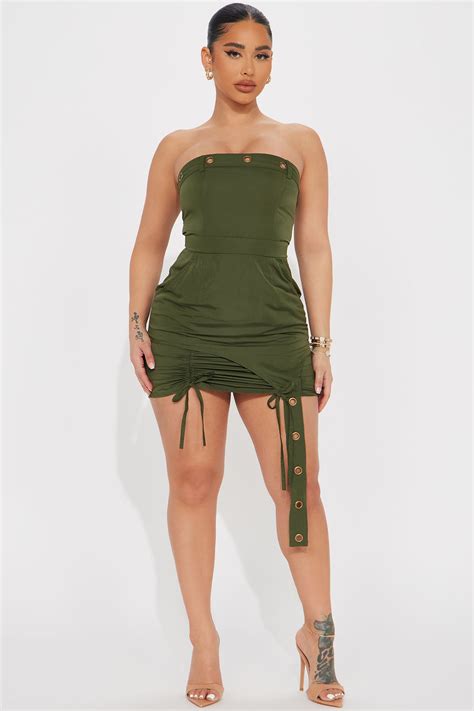 Nyla Nylon Mini Dress - Green | Fashion Nova