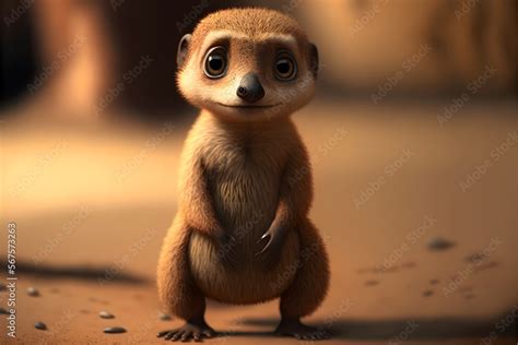 cute mongoose character created using AI Generative Technology Stock ...