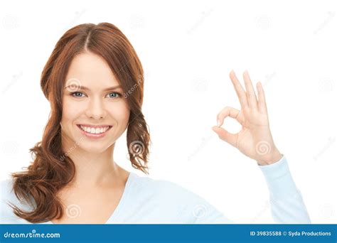Lovely Teenage Girl Showing Ok Sign Stock Photo - Image of lady ...