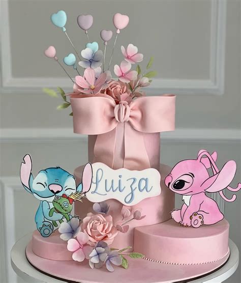 Modelo De Bolo Stitch Menina - 53 Modelos de Bolo do Stitch – Dicas de Decoração