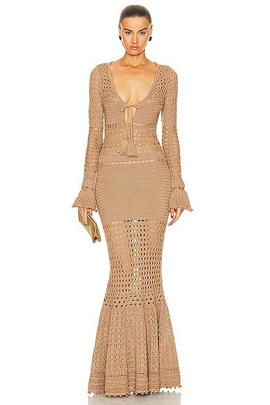 Retroféte Sereno Dress In Metallic Nude Bronze | ModeSens