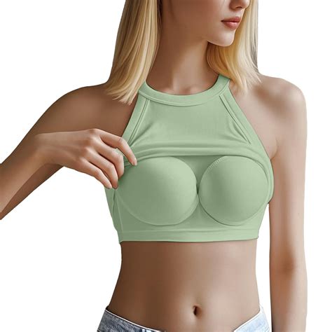 bovemsi camisole tops  women built  bra  breast pad short wear