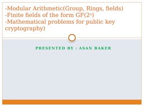(PDF) modular arithmetic
