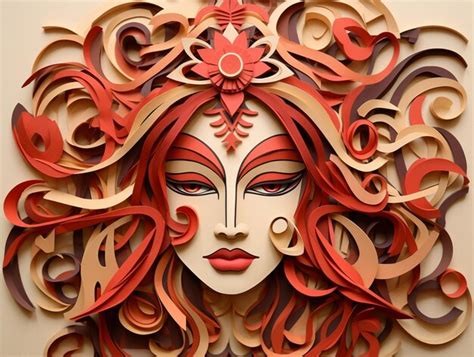 Premium AI Image | Durga in Pepakura