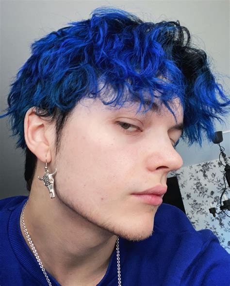 Pin on Hairstyles | Men hair color, Blue tips hair, Light blue hair