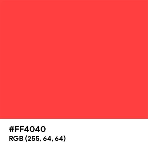 Coral Red color hex code is #FF4040