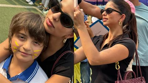 Suhana Khan turns cheerleader for brother AbRam Khan on sports day, see ...