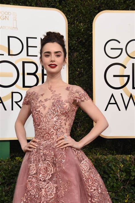 Lily Collins at 2017 Golden Globes