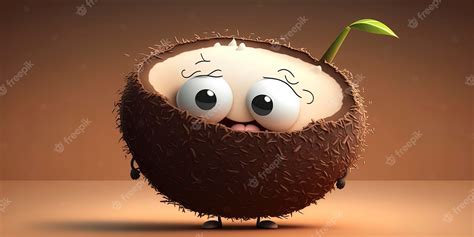 Premium Photo | Adorable coconut animated character