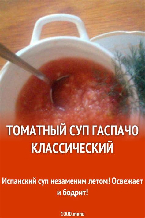 Томатный суп гаспачо классический рецепт с фото пошагово - 1000.menu