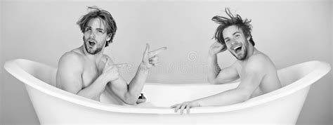 Man Muscular Body Sitting Bathtub Stock Photos - Free & Royalty-Free