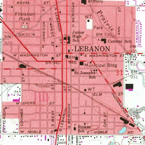 lebanon    scale map  united states geological survey