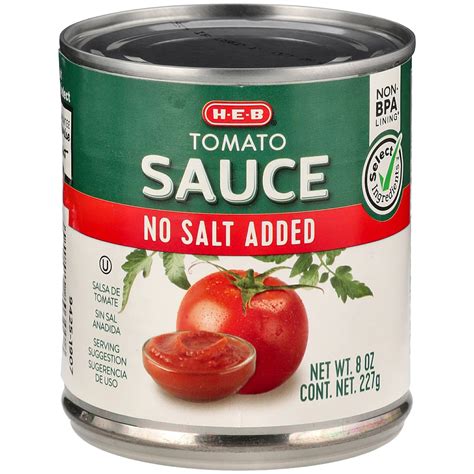 H-E-B No Salt Added Tomato Sauce - Shop Tomatoes at H-E-B