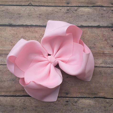 Light Pink Hair Bow Big Pink Bow 6in Hair Bow Pink Bow | Etsy | Pink ...