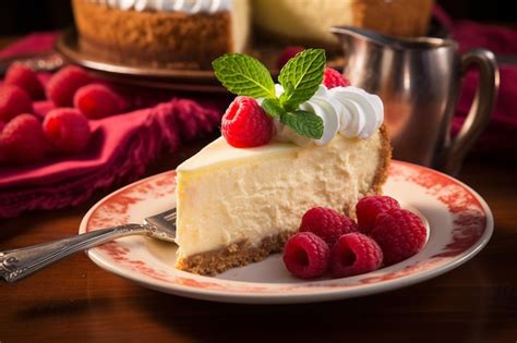premium photo  slice  classic  york cheesecake   graham