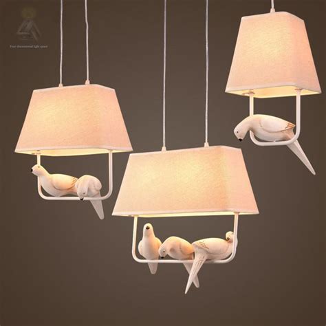 Novelty птицы подвесные светильники винтаж лампы смолы птица ткани ...