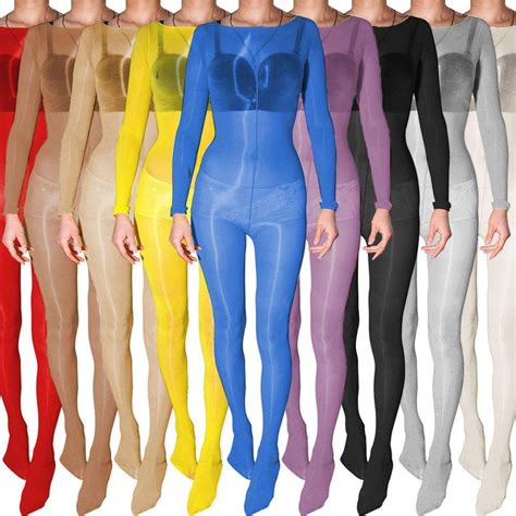 High Glossy Oil Shiny Full Bodystocking Nylon Bodysuit Tights – Metelam