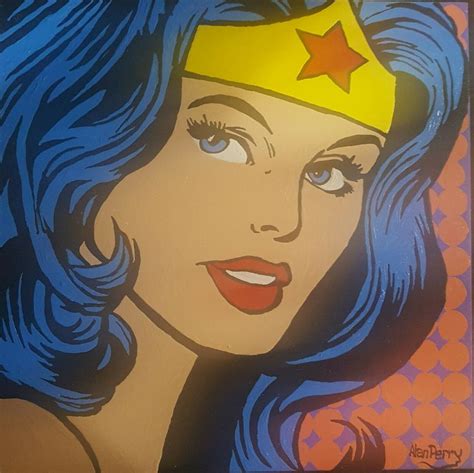 Pop Art Wonder Woman, 12"x12" Original Acrylic Painting | #1992589256