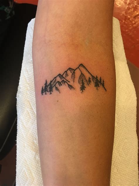 continuous line mountain tattoo 7