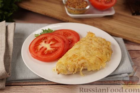 Рецепт: Куриное филе, запечённое со сливочно-горчичным соусом и сыром ...