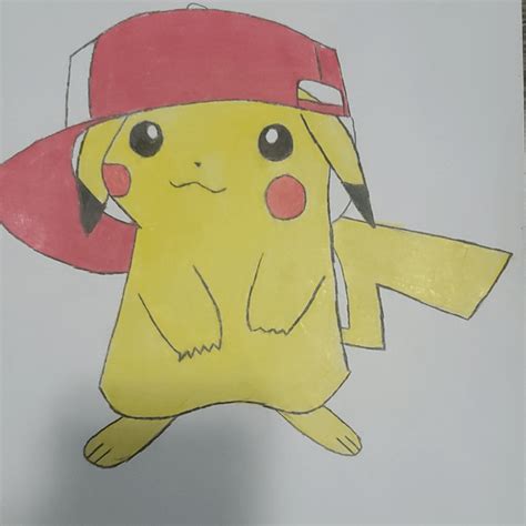 Pikachu in ash's hat drawing : r/Drawings4all