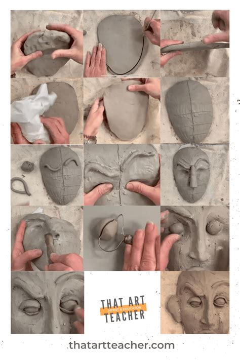 expressive clay portrait lesson  art teacher