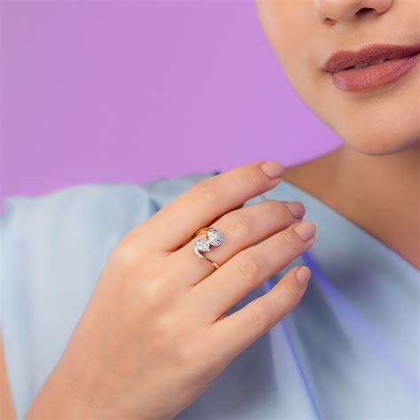 Buy Two Face Diamond Drop Ring Online | CaratLane