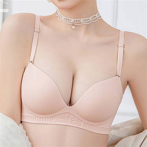 Censtreet Womens Wireless Seamless Bras Deep V No Underwire Push Up
