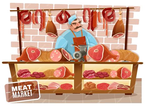 Мультяшный мясник | Бесплатно векторы
