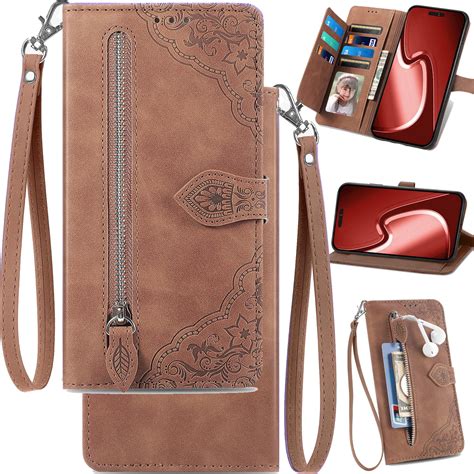 for Samsung Galaxy A36 Phone Wallet Case Zipper Storage Pocket, Floral