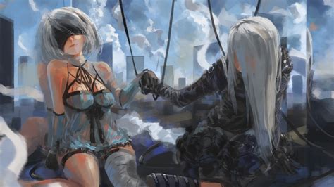 Wallpaper : video games, NieR, Nier Automata, 2B Nier Automata, thighs ...