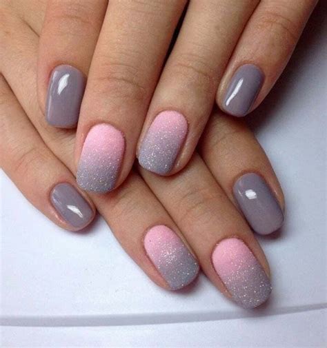 grey-pink-glitter-ombre-nail-polish-pink-and-gold-nails-white ...