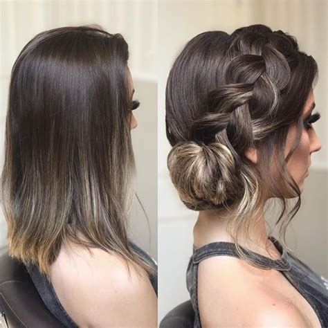 Penteado Long Bob Para Casamento - 15 PENTEADOS DE FESTA PARA CABELO LONG BOB - Madrinhas de Casamento