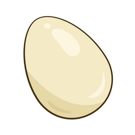 White chicken egg. Cartoon 25377301 Vector Art at Vecteezy