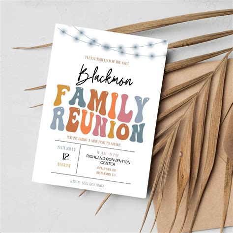 EDITABLE Family Reunion Invitation, Printable Invitation for Family