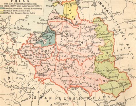 1890 Historical Map of Poland and the Western Part of the | Etsy