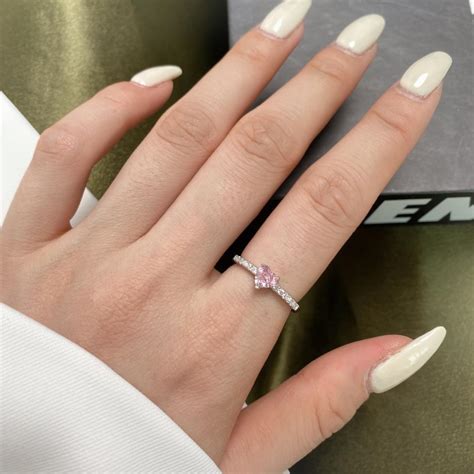ᐉ Сребърен пръстен Pink Love Story на топ цена — Паладиум