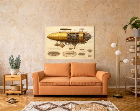 Ai-generated Steampunk Art Blimp Zeppelin Dirigible With Inscription in ...