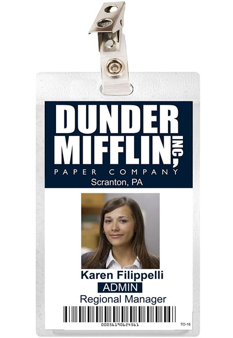 The Office Karen Filippelli Dunder Mifflin ID Badge Cosplay | Etsy