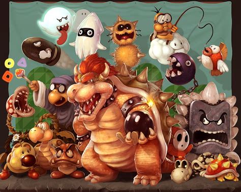Mario Enemies | Mario fan art, Mario art, Super mario art