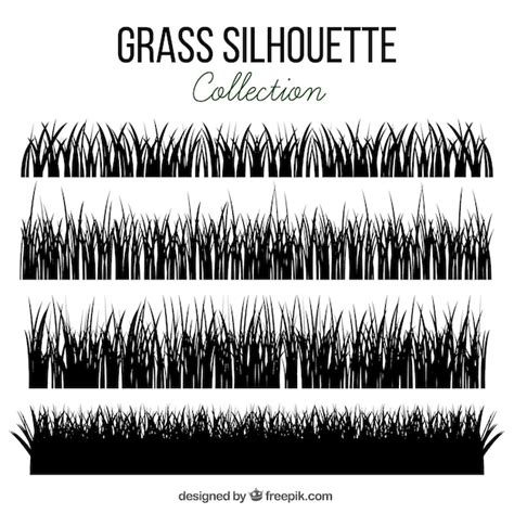 Free Vector | Grass silhouette collection