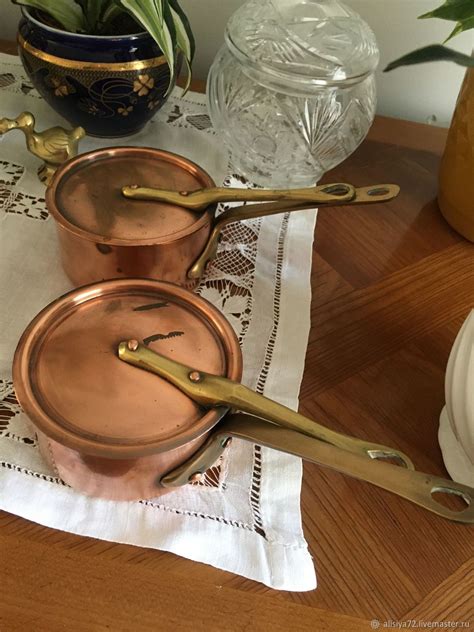 Винтаж: Старинные медные кастрюльки с ручкой, Франция – купить на ...